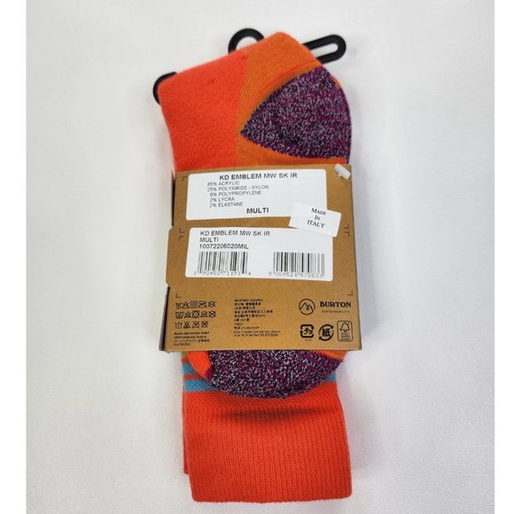 Burton Emblem Snowboard Socks Midweight Kids Size Medium Large - Picture 2 of 3